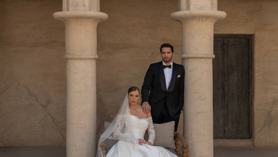 Old Money Couple Photoshoot in Dubai at Al Seef Heritage Hotel